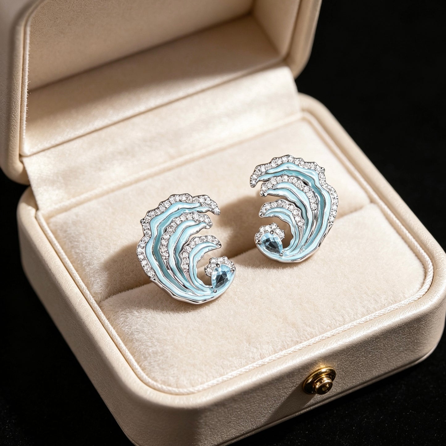 🌊Ocean Wave Inspired Enamel Earrings