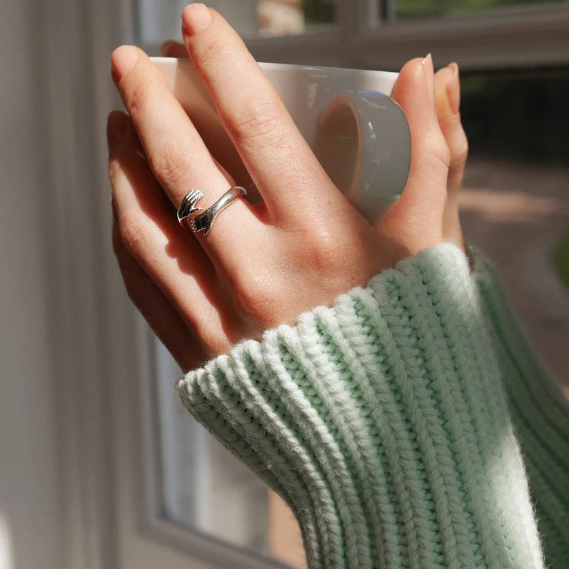 Hug Ring - Couple Love Hugging Hand Stackable Ring