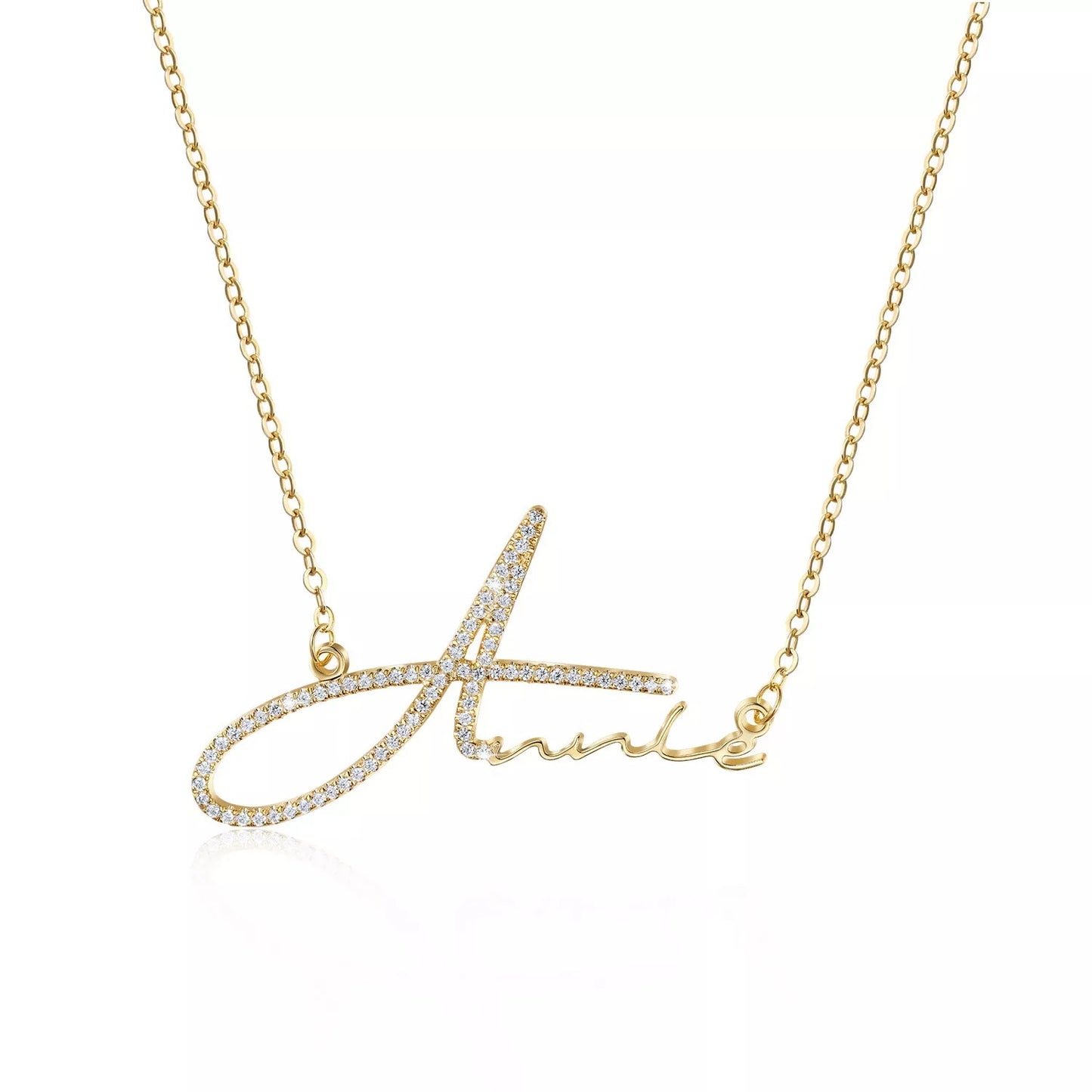 Signature Style Name Necklace With Diamond