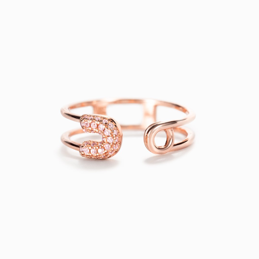 Be Safe And Happy Safety Pin Ring