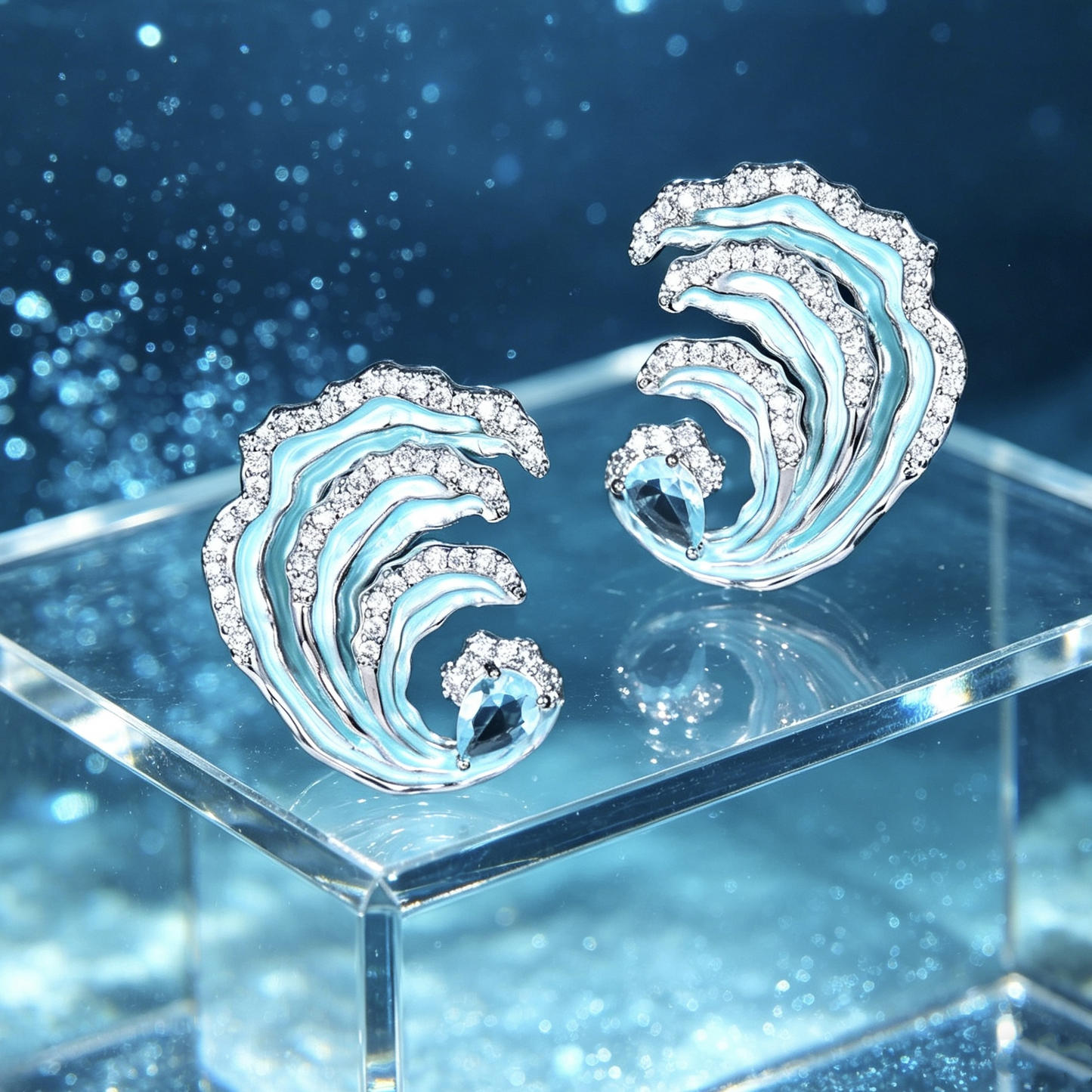 🌊Ocean Wave Inspired Enamel Earrings