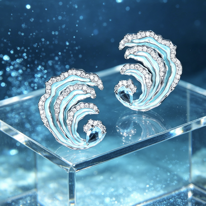🌊Ocean Wave Inspired Enamel Earrings