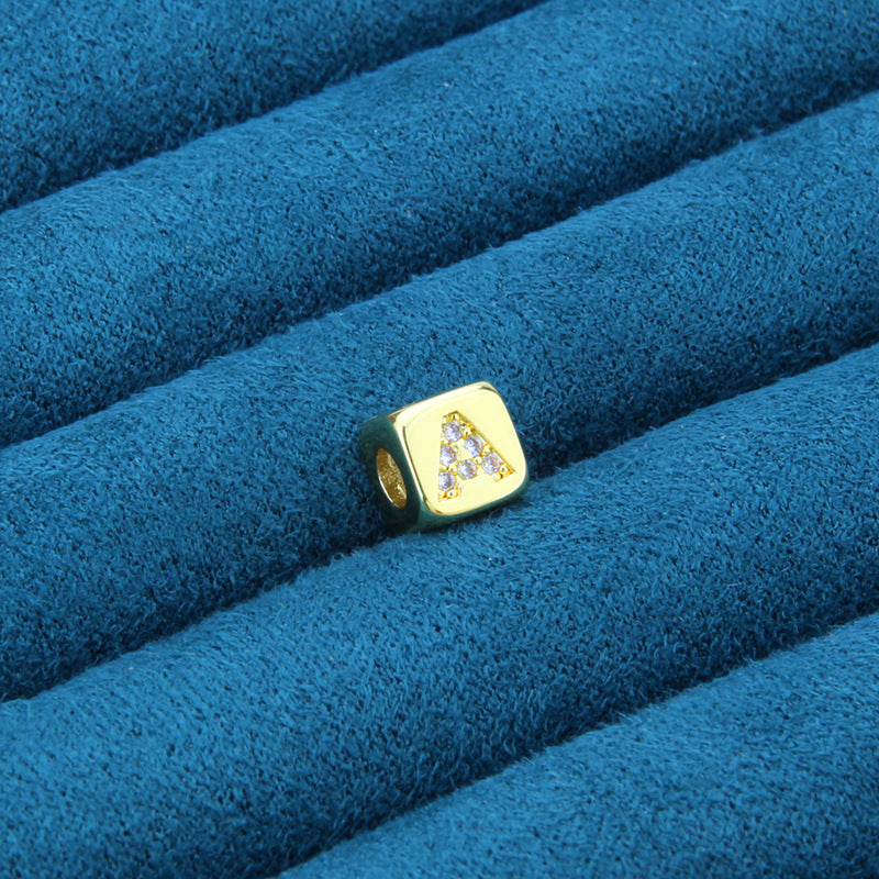 DIY Alphabet Gold Plated Zircon Necklace