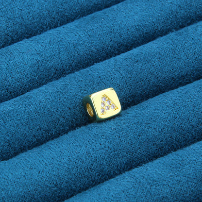 DIY Alphabet Gold Plated Zircon Necklace