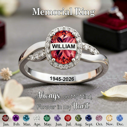 Personalized Birthstone Memorial Ring
