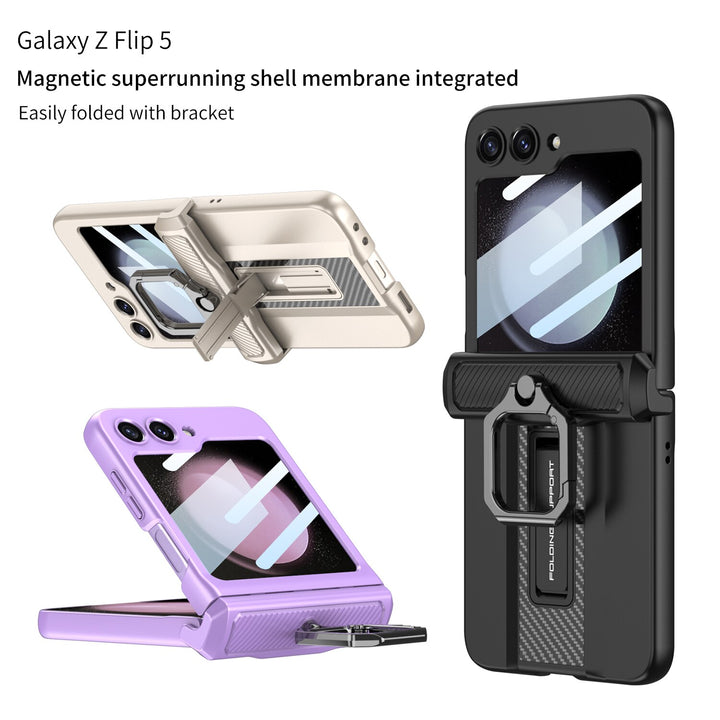 ARMOR CASE WITH RING HOLDER & MAGNETIC HINGE PROTECTIVE FOR SAMSUNG GALAXY Z FLIP 5