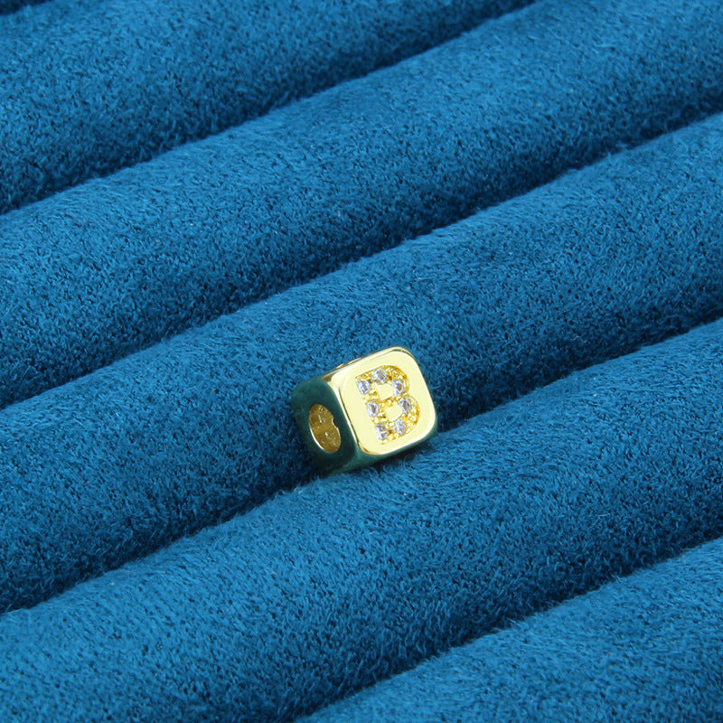 DIY Alphabet Gold Plated Zircon Necklace