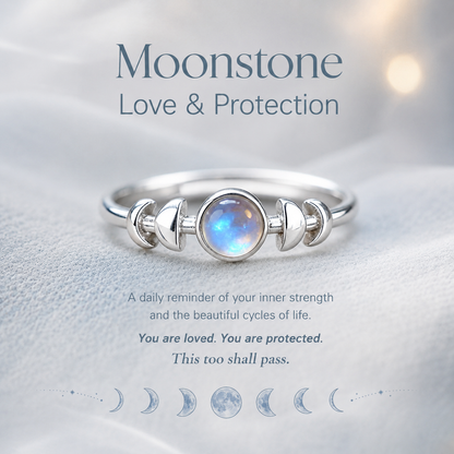 This Too Shall Pass Moon Phases Moonstone Ring