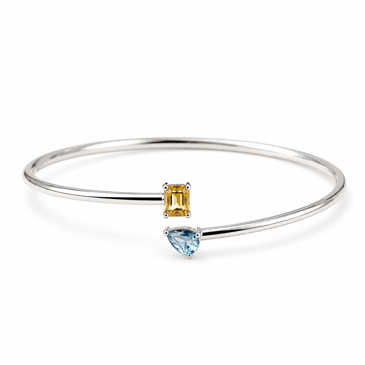 Grandmother And Granddaughter Custom Double Birthstones Bracelet