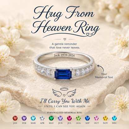 Hug From Heaven Personalized Birthstone Memorial Ring