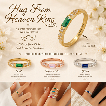Hug From Heaven Personalized Birthstone Memorial Ring