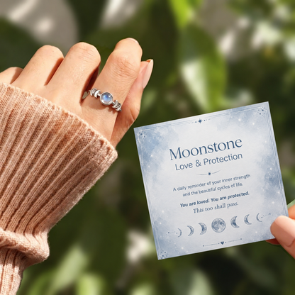 This Too Shall Pass Moon Phases Moonstone Ring