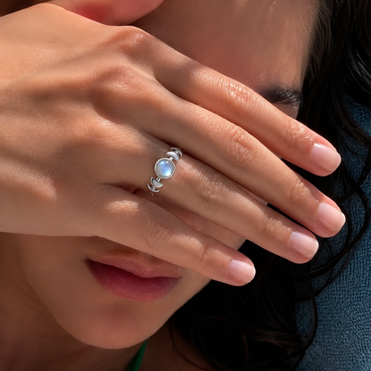 This Too Shall Pass Moon Phases Moonstone Ring