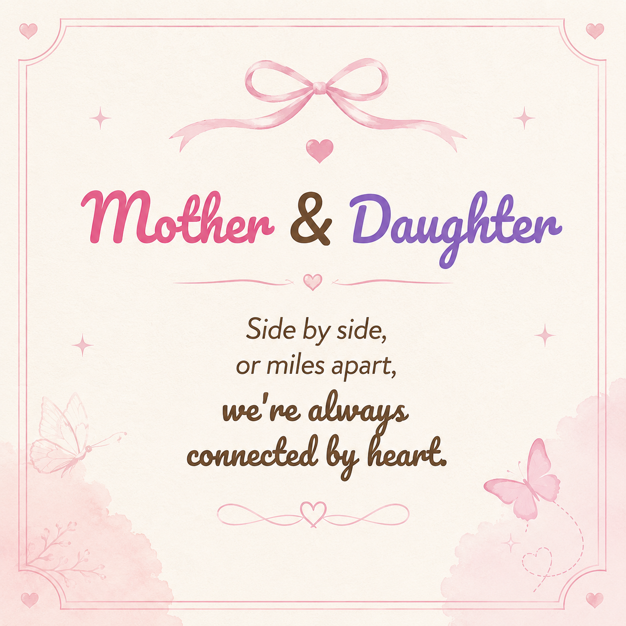 Personalized Mother And Daughter Double Heart Birthstone&Name Bracelet