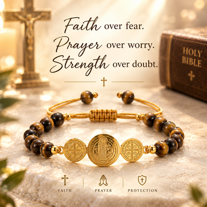 Strength & Faith Natural Stone Bracelet