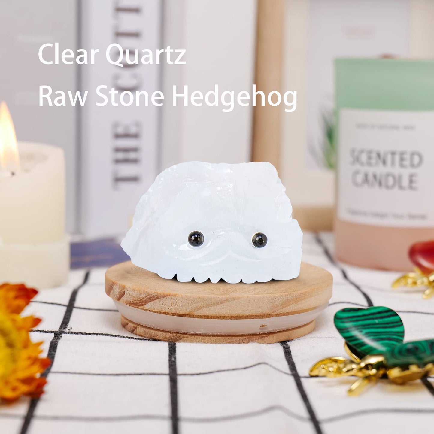 Natural Healing Gemstone Raw Crystal Stone Hedgehog Carving Crafts Decoration
