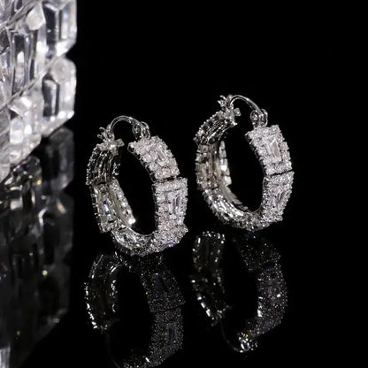 French Zircon Hoop Earrings