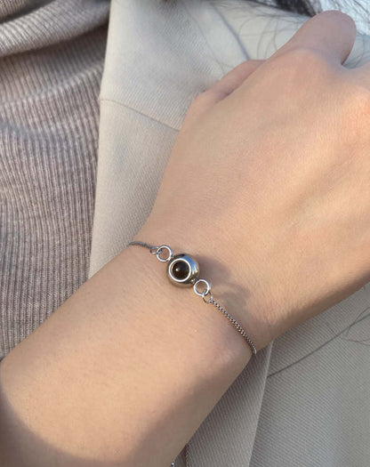 Customized Photo Projection Round Bead Bracelet