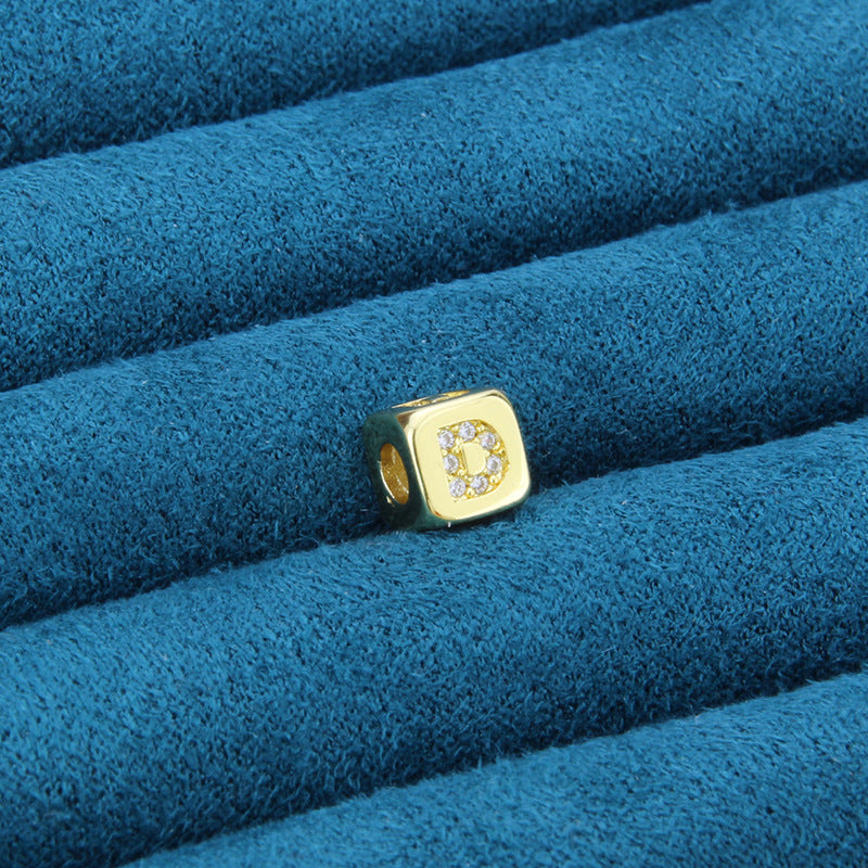 DIY Alphabet Gold Plated Zircon Necklace