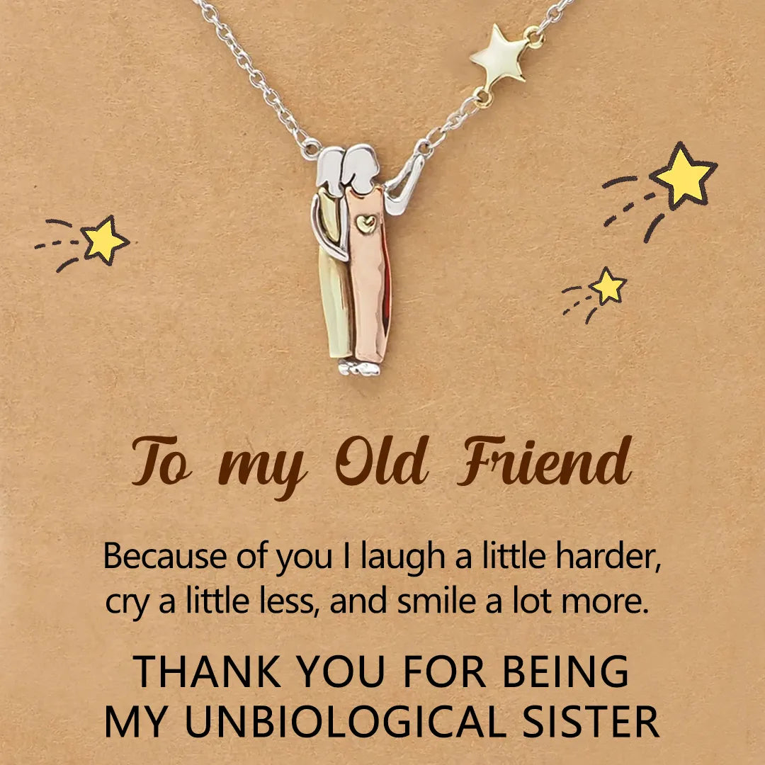 FOR FRIEND - THANK YOU FOR BEING MY UNBIOLOGICAL SISTER SISTER STAR PENDANT NECKLACE
