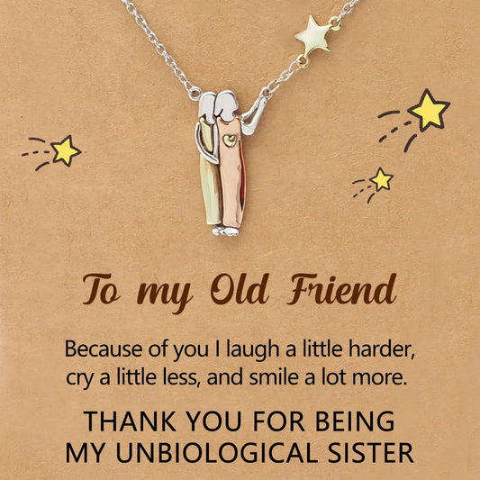 FOR FRIEND - THANK YOU FOR BEING MY UNBIOLOGICAL SISTER SISTER STAR PENDANT NECKLACE