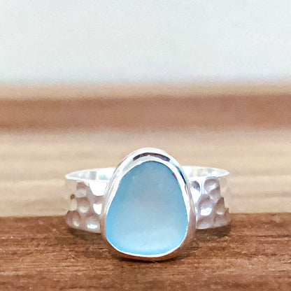 ✨Thalassophile Irregular Sea Glass Wide Band Ring