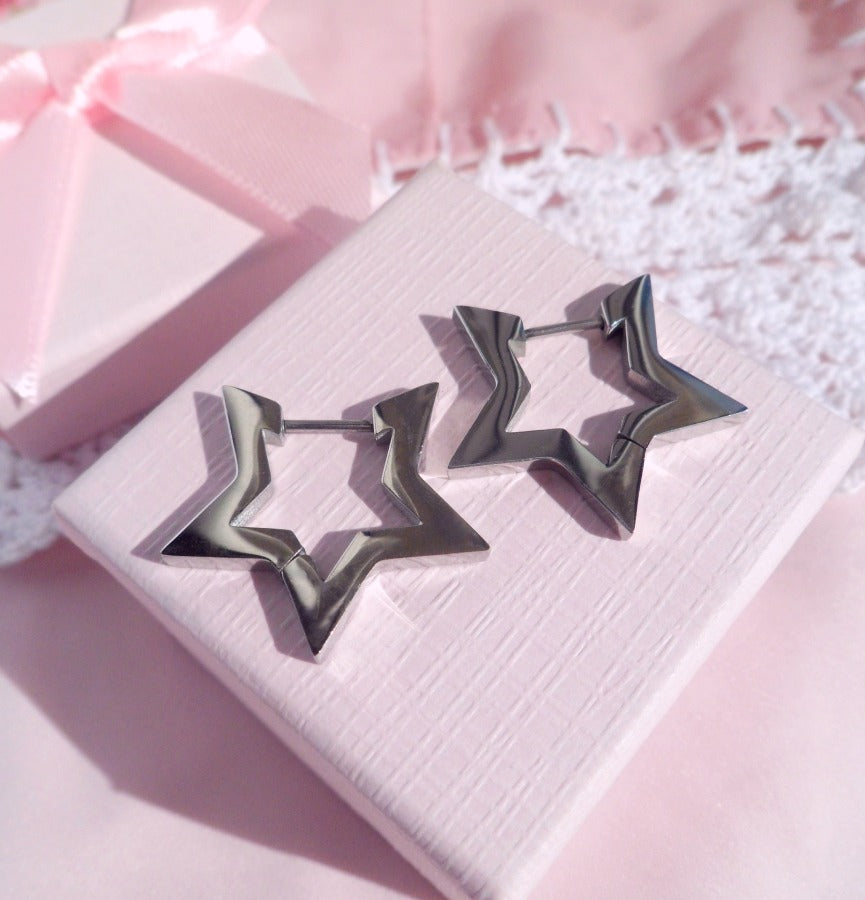 Star Huggie Earrings