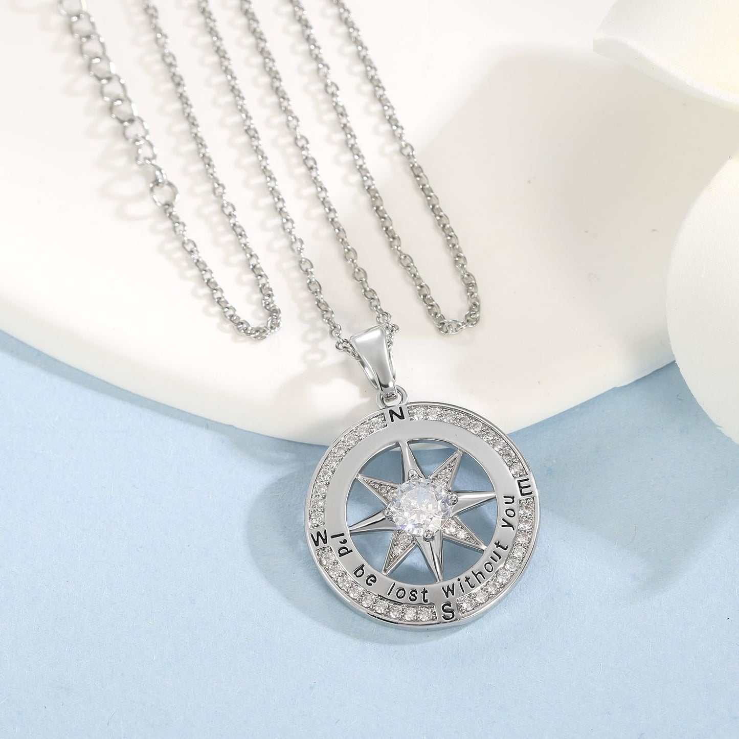 Compass of My Heart-Sterling Silver Necklace