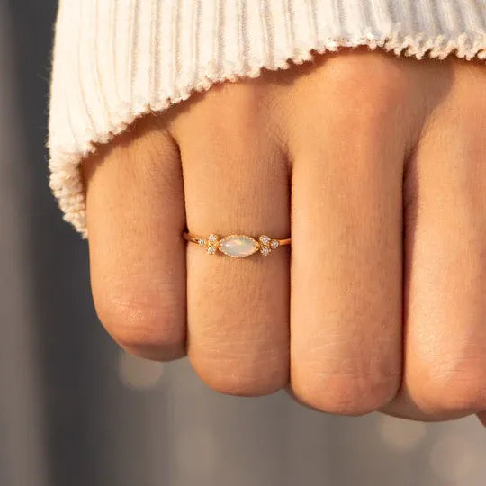 The Purest Love for Mother & Daughter Matching Oval Cut Opal Ring