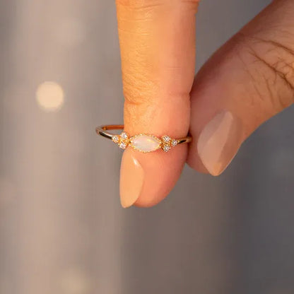 The Purest Love for Mother & Daughter Matching Oval Cut Opal Ring