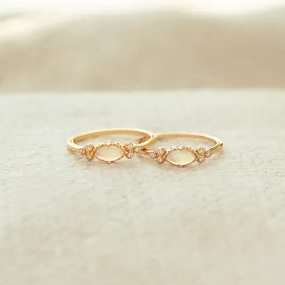 The Purest Love for Mother & Daughter Matching Oval Cut Opal Ring