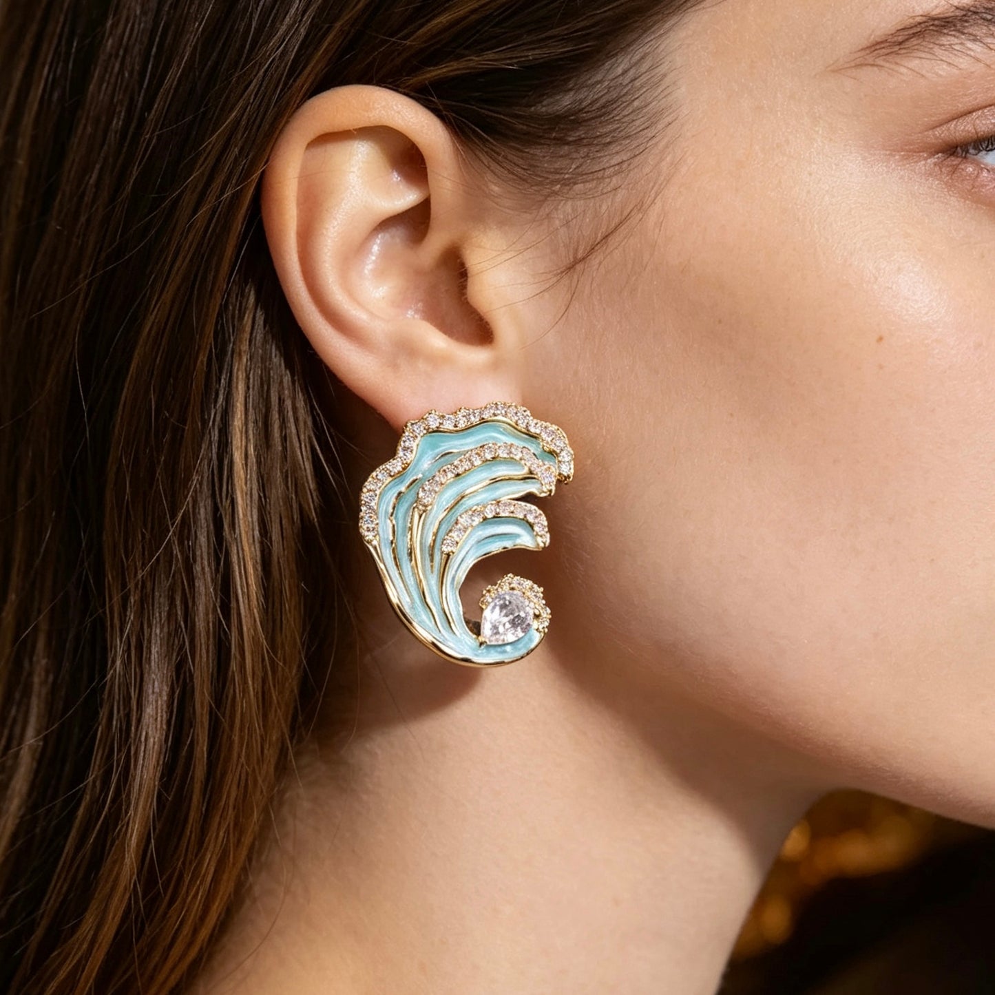 🌊Ocean Wave Inspired Enamel Earrings