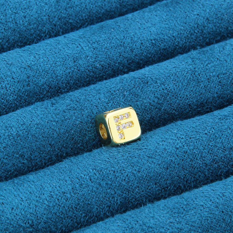DIY Alphabet Gold Plated Zircon Necklace
