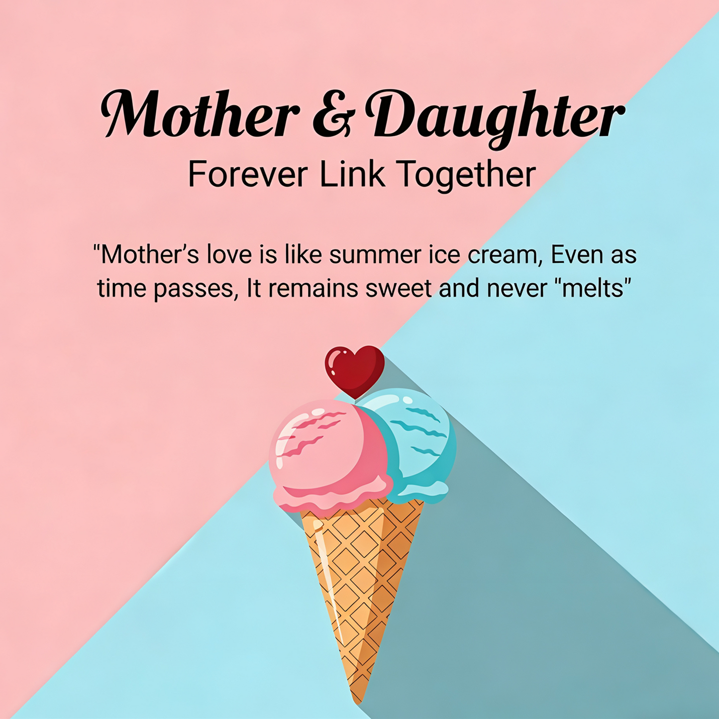 Mother's  Sweet Ice Cream Custom Birthstones Necklace