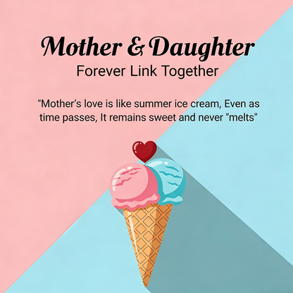Mother's  Sweet Ice Cream Custom Birthstones Necklace