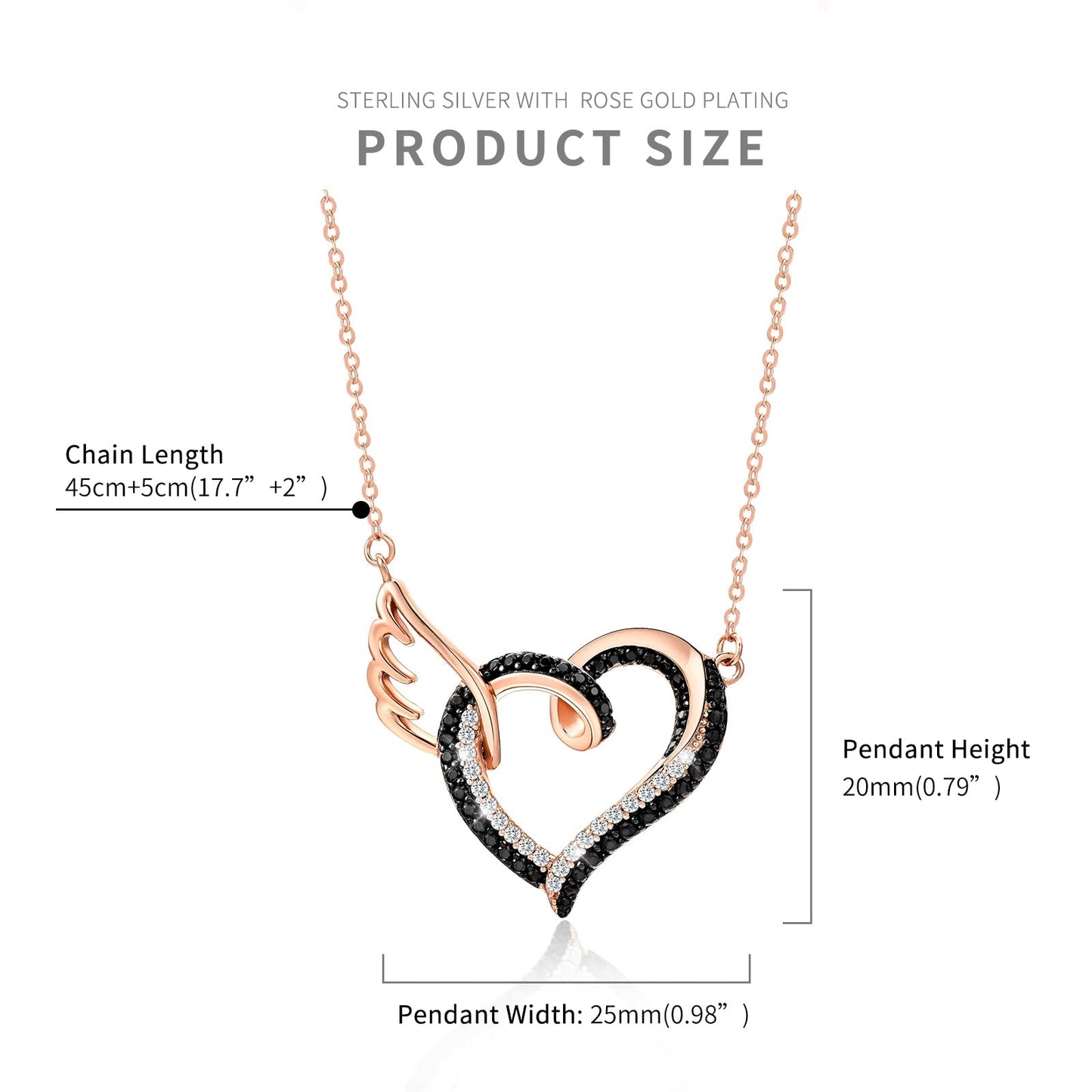 FOR MEMORIAL - I'LL HOLD YOU IN MY HEART UNTIL I CAN HOLD YOU IN HEAVEN BLACK DIAMOND NECKLACE