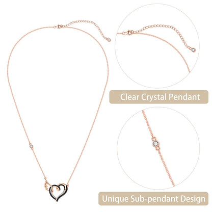 FOR MEMORIAL - I'LL HOLD YOU IN MY HEART UNTIL I CAN HOLD YOU IN HEAVEN BLACK DIAMOND NECKLACE