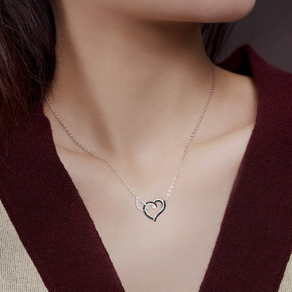 FOR MEMORIAL - I'LL HOLD YOU IN MY HEART UNTIL I CAN HOLD YOU IN HEAVEN BLACK DIAMOND NECKLACE