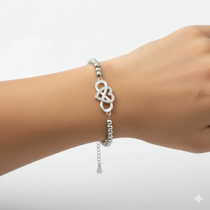 To My Granddaughter - Keep Me In Your Heart Infinity Love Bead Bracelet