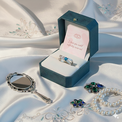 For Love - Custom Promise Two Heart Birthstone Ring