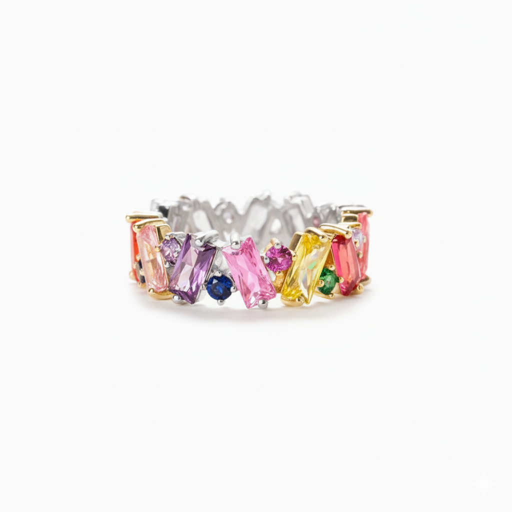 Promise Ring Broken Pieces of Rainbow Ring