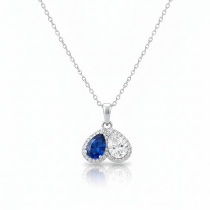 For My Granddaughter- Custom Promise Two Heart Birthstone Necklace