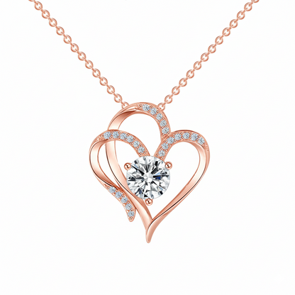 To My Granddaughter -I Always With You Double Heart Necklace