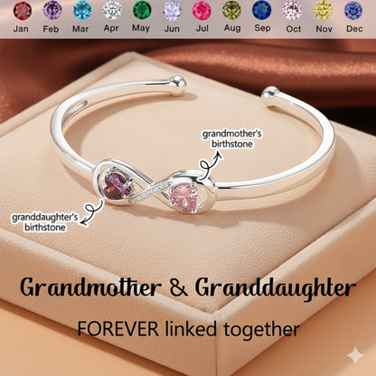 To My Granddaughter- Keep Me In Your Heart Infinity Custom Birthstones Bracelet