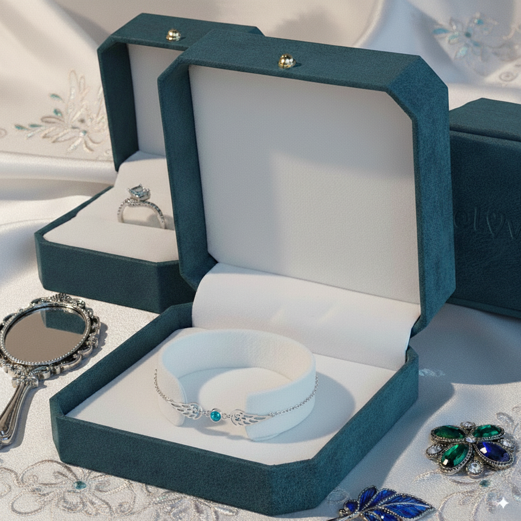 For Memorial -  I'm a Wife to a Husband  Custom Birthstone Wing Bracelet