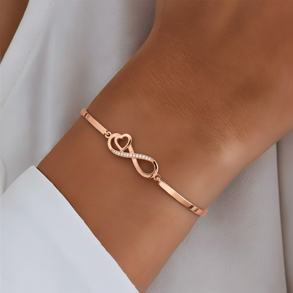 To My Unbiological Daughter- I Always With You Heart Infinity Bracelet