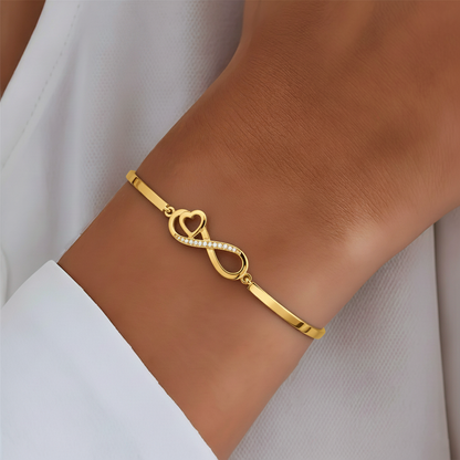 To My Unbiological Daughter- I Always With You Heart Infinity Bracelet