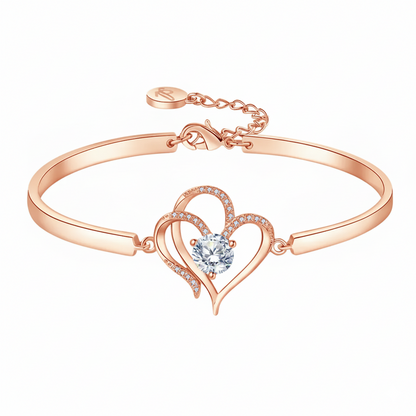 TO MY GRANDDAUGHTER- WE ARE CONNECTED BY HEART DIAMOND BRACELET
