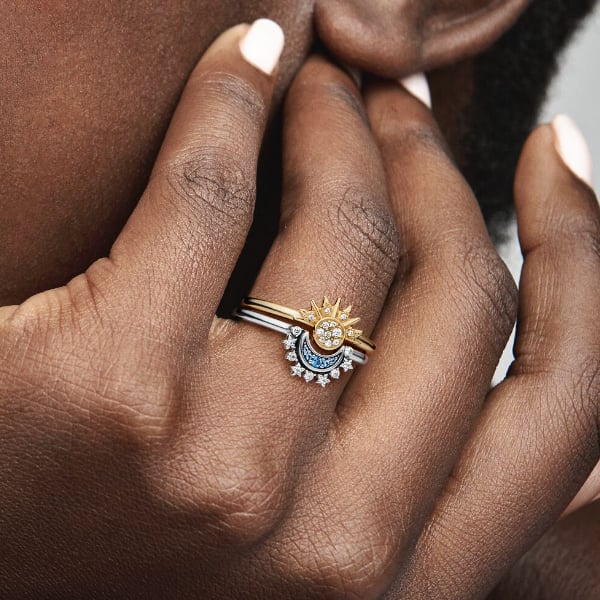 celestial sun & moon ring set