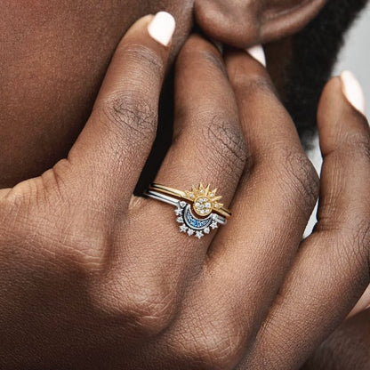 celestial sun & moon ring set